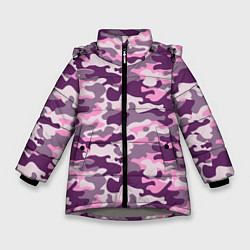 Зимняя куртка для девочки Модный камуфляж - милитари