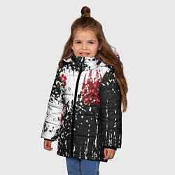 Куртка зимняя для девочки Лапа медведя, цвет: 3D-красный — фото 2