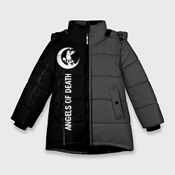 Куртка зимняя для девочки Angels of Death glitch на темном фоне: по-вертикал, цвет: 3D-черный