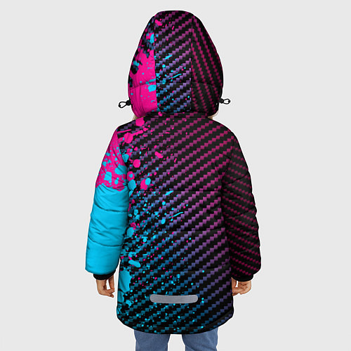 Зимняя куртка для девочки BYD - neon gradient: по-вертикали / 3D-Черный – фото 4