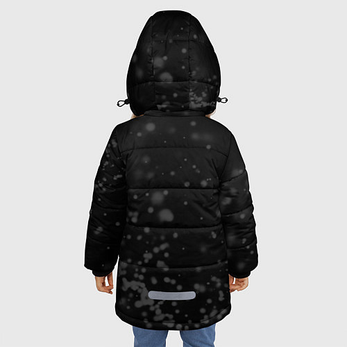 Зимняя куртка для девочки Evangelion glitch на темном фоне: надпись, символ / 3D-Черный – фото 4