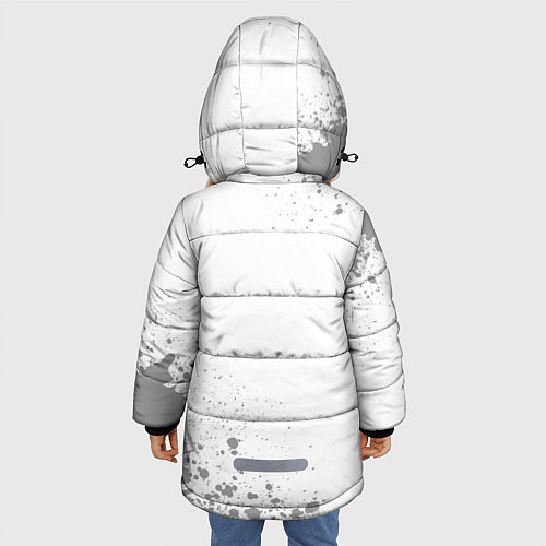 Зимняя куртка для девочки Evangelion glitch на светлом фоне: надпись, символ / 3D-Черный – фото 4