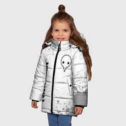 Куртка зимняя для девочки Evangelion glitch на светлом фоне: надпись, символ, цвет: 3D-черный — фото 2