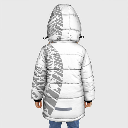 Зимняя куртка для девочки Daewoo speed на светлом фоне со следами шин: по-ве / 3D-Черный – фото 4