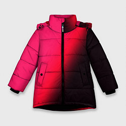 Куртка зимняя для девочки Градиент ярко-розовый, цвет: 3D-черный