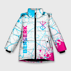 Куртка зимняя для девочки Berserk neon gradient style: надпись, символ, цвет: 3D-черный