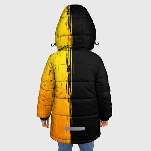 Зимняя куртка для девочки Tesla - gold gradient: по-вертикали / 3D-Черный – фото 4