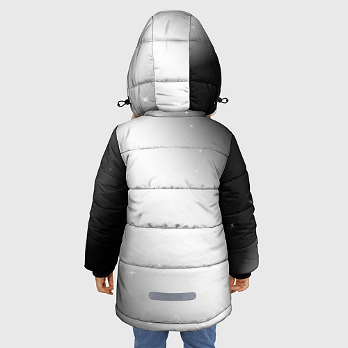 Зимняя куртка для девочки Need for Speed glitch на светлом фоне: надпись, си / 3D-Черный – фото 4