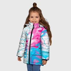 Куртка зимняя для девочки Quake neon gradient style: по-вертикали, цвет: 3D-черный — фото 2