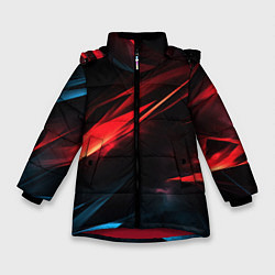 Куртка зимняя для девочки Red black abstract, цвет: 3D-красный