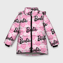 Куртка зимняя для девочки Логотип Барби и розовое кружево, цвет: 3D-светло-серый