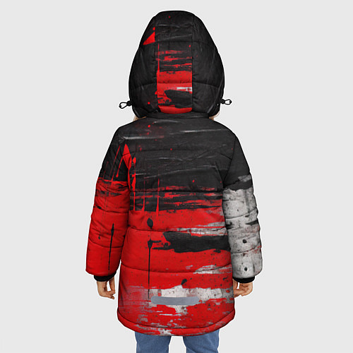 Зимняя куртка для девочки Черный белый красный цвет / 3D-Красный – фото 4