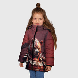 Куртка зимняя для девочки Бронированный медведь, цвет: 3D-черный — фото 2