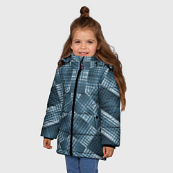Куртка зимняя для девочки Геометрические фигуры в темных цветах, цвет: 3D-красный — фото 2