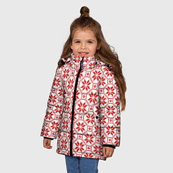 Куртка зимняя для девочки Алатырь - славянский символ, цвет: 3D-черный — фото 2