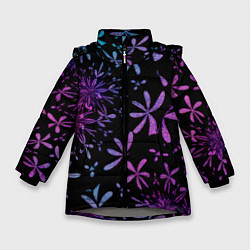 Куртка зимняя для девочки Темная ночь, цвет: 3D-светло-серый
