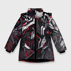 Куртка зимняя для девочки Киберпанк доспехи, цвет: 3D-черный