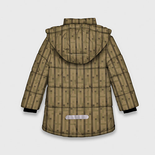 Зимняя куртка для девочки Дубовые доски / 3D-Светло-серый – фото 2