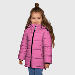 Куртка зимняя для девочки Нежный розовый кружочки, цвет: 3D-черный — фото 2