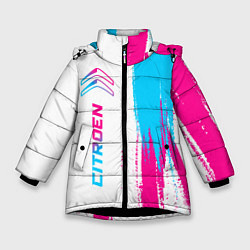Куртка зимняя для девочки Citroen neon gradient style: по-вертикали, цвет: 3D-черный