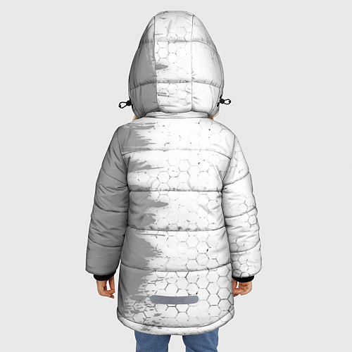 Зимняя куртка для девочки Rust glitch на светлом фоне: по-вертикали / 3D-Черный – фото 4