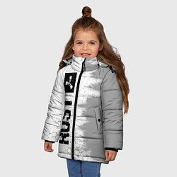 Куртка зимняя для девочки Rust glitch на светлом фоне: по-вертикали, цвет: 3D-черный — фото 2