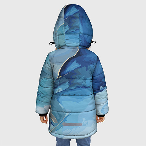 Зимняя куртка для девочки Глубокая синева / 3D-Черный – фото 4