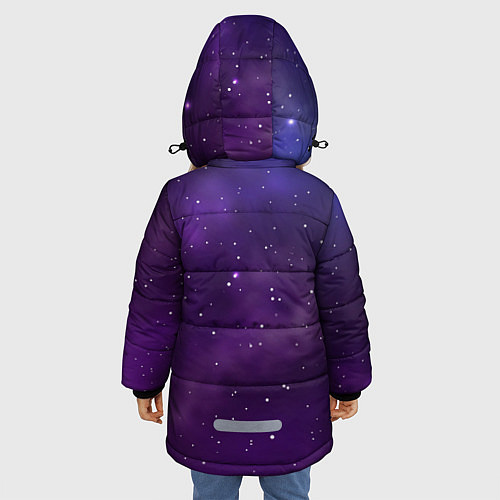 Зимняя куртка для девочки Реалистичный космос / 3D-Красный – фото 4