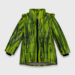 Куртка зимняя для девочки Ландшафт зелень, цвет: 3D-светло-серый