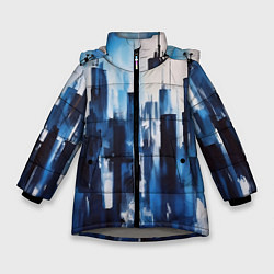 Зимняя куртка для девочки Мегаполис акварелью