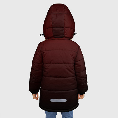 Зимняя куртка для девочки Градиент бордово-чёрный / 3D-Черный – фото 4