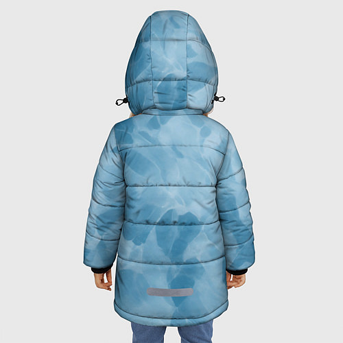 Зимняя куртка для девочки Текстура льда / 3D-Черный – фото 4