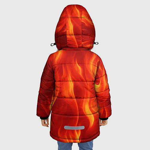 Зимняя куртка для девочки Огонь рыжий / 3D-Черный – фото 4