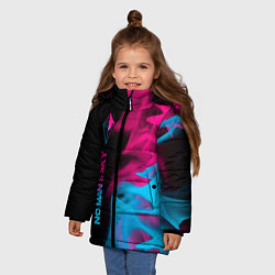 Куртка зимняя для девочки No Mans Sky - neon gradient: по-вертикали, цвет: 3D-черный — фото 2