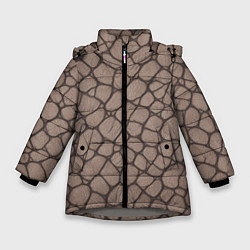 Зимняя куртка для девочки Серая кожа крокодила