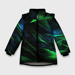 Куртка зимняя для девочки Dark green background, цвет: 3D-светло-серый