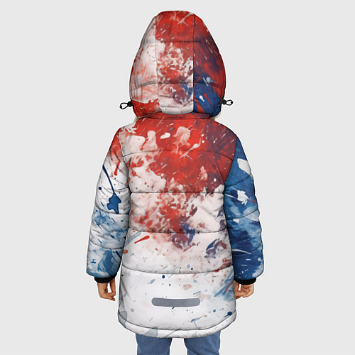 Зимняя куртка для девочки Краски и герб России / 3D-Черный – фото 4
