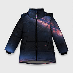 Куртка зимняя для девочки Млечный путь в звездном небе, цвет: 3D-светло-серый