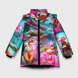 Куртка зимняя для девочки Фантазия сон, цвет: 3D-черный