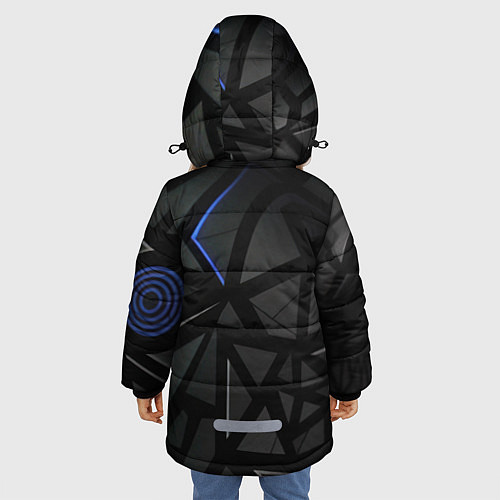 Зимняя куртка для девочки Черные объемные плиты / 3D-Черный – фото 4