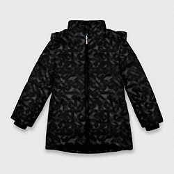 Куртка зимняя для девочки Черный паттерн грани, цвет: 3D-черный