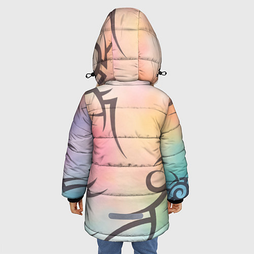 Зимняя куртка для девочки Трайбл граффити / 3D-Черный – фото 4