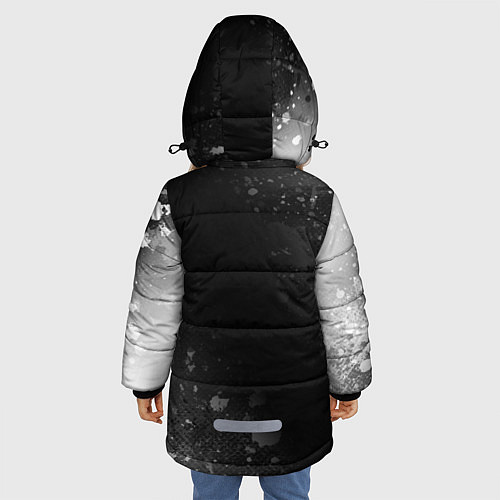 Зимняя куртка для девочки Dead by Daylight glitch на темном фоне: надпись, с / 3D-Черный – фото 4