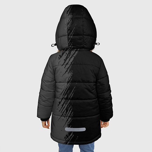 Зимняя куртка для девочки Need for Speed glitch на темном фоне: по-вертикали / 3D-Черный – фото 4