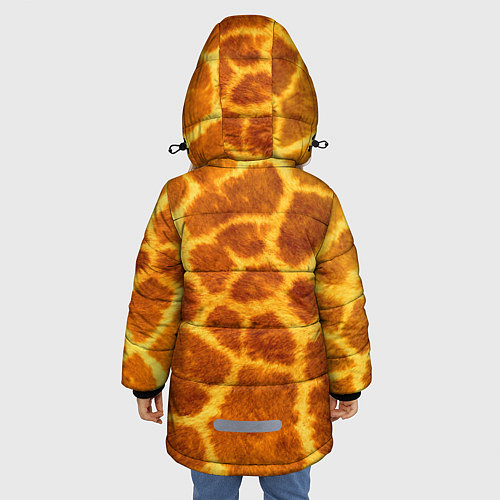Зимняя куртка для девочки Шкура жирафа - текстура / 3D-Черный – фото 4