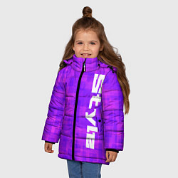 Куртка зимняя для девочки Стиль ИИ, цвет: 3D-черный — фото 2
