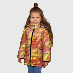 Куртка зимняя для девочки Золото с оранжевым, цвет: 3D-черный — фото 2