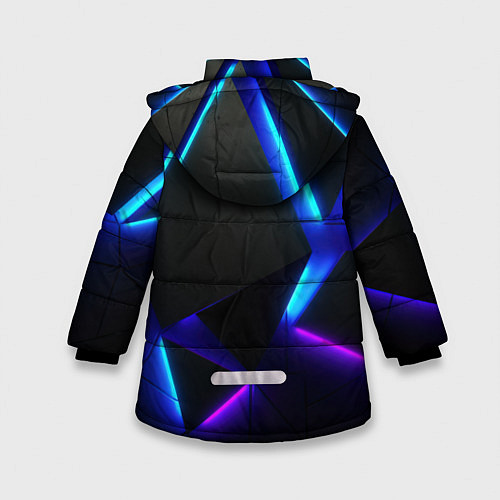 Зимняя куртка для девочки Неоновые плиты / 3D-Светло-серый – фото 2
