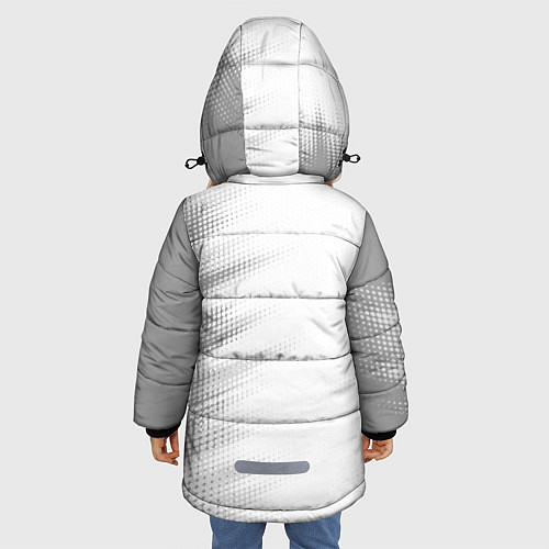 Зимняя куртка для девочки Evangelion glitch на светлом фоне: по-вертикали / 3D-Черный – фото 4