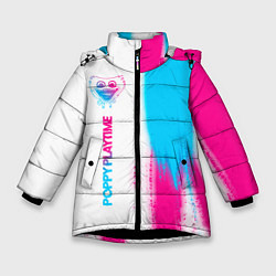 Зимняя куртка для девочки Poppy Playtime neon gradient style: по-вертикали
